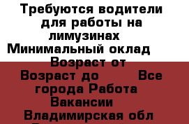 Требуются водители для работы на лимузинах. › Минимальный оклад ­ 40 000 › Возраст от ­ 28 › Возраст до ­ 50 - Все города Работа » Вакансии   . Владимирская обл.,Вязниковский р-н